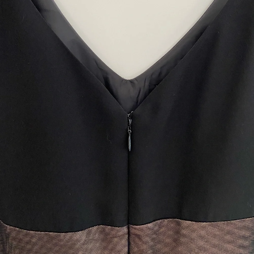 Evan Picone Babydoll Dress Black Sheer Mesh Beading Whimsygoth Y2K Dark Fairy 14